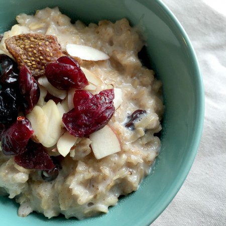 Oatmeal with brown sugar and dried fruits