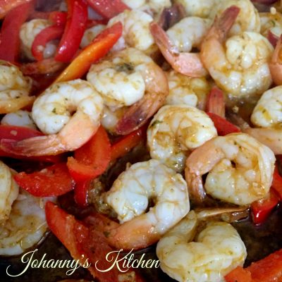 Latino style shrimp in garlic sauce (camarones al ajillo)